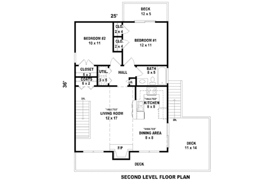 Floor Plan - Main Floor for Contemporary House Plan #81-13766 - 2 bed, 1 bath