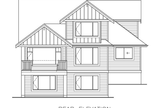 Exterior - Rear Elevation for Farmhouse House Plan #1100-107 - 3 bed, 3 bath