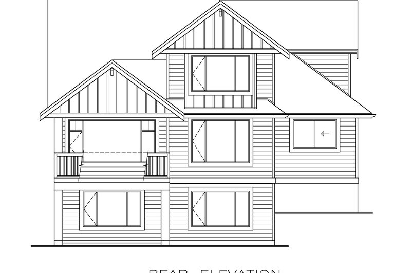 House Blueprint - Exterior - Rear Elevation for Farmhouse House Plan #1100-107 - 3 bed, 3 bath
