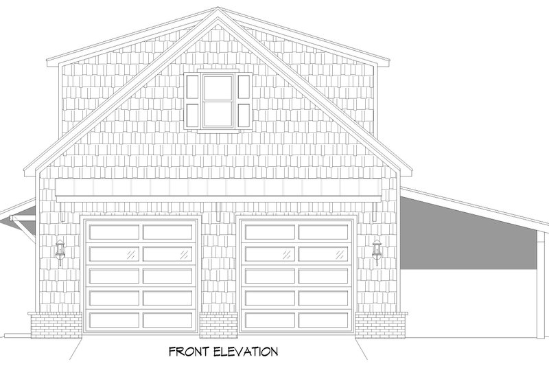 House Blueprint - Exterior - Front Elevation 4 for Country House Plan #932-1404 - 1 bed, 1 bath