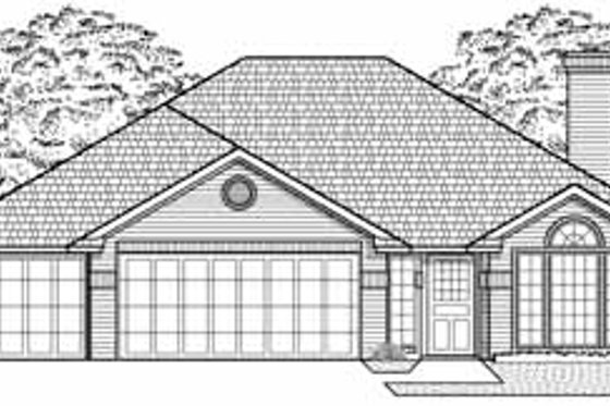 Exterior - Front Elevation for Traditional House Plan #65-160 - 4 bed, 2 bath