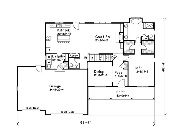 House Blueprint - Traditional Floor Plan - Main Floor Plan #22-651