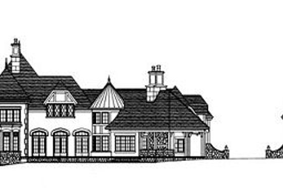 Exterior - Rear Elevation for Tudor House Plan #413-127 - 5 bed, 6 bath