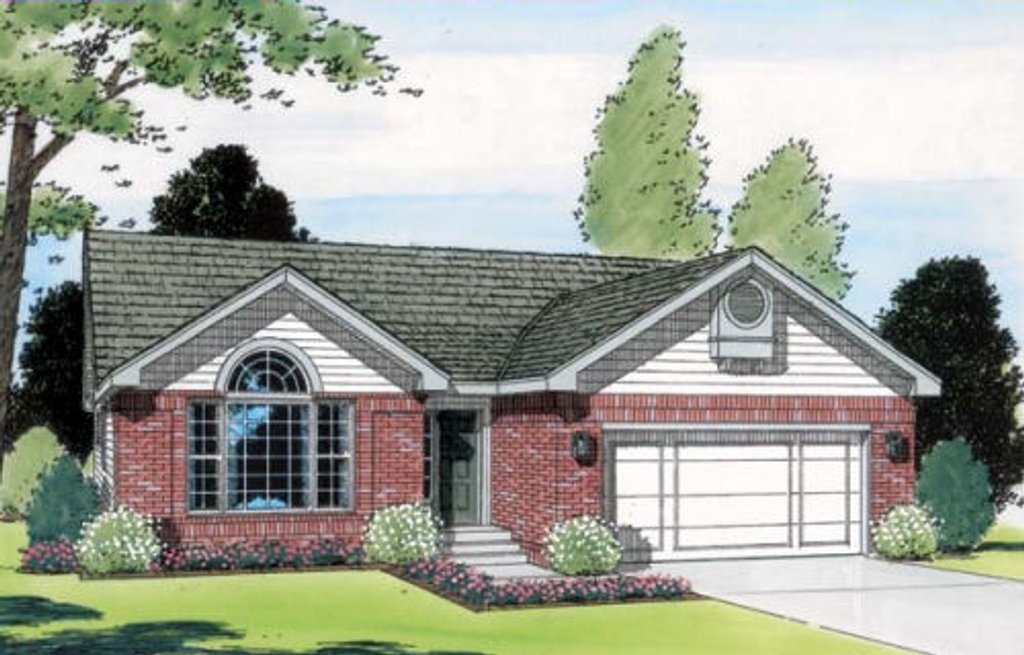 Exterior - Front Elevation 2 for Traditional House Plan #312-381 - 3 bed, 2 bath