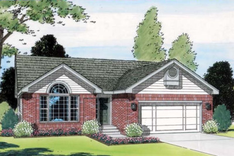 Exterior - Front Elevation 2 for Traditional House Plan #312-381 - 3 bed, 2 bath