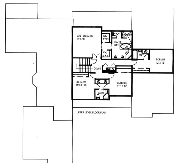 House Blueprint - Craftsman Floor Plan - Upper Floor Plan #117-879