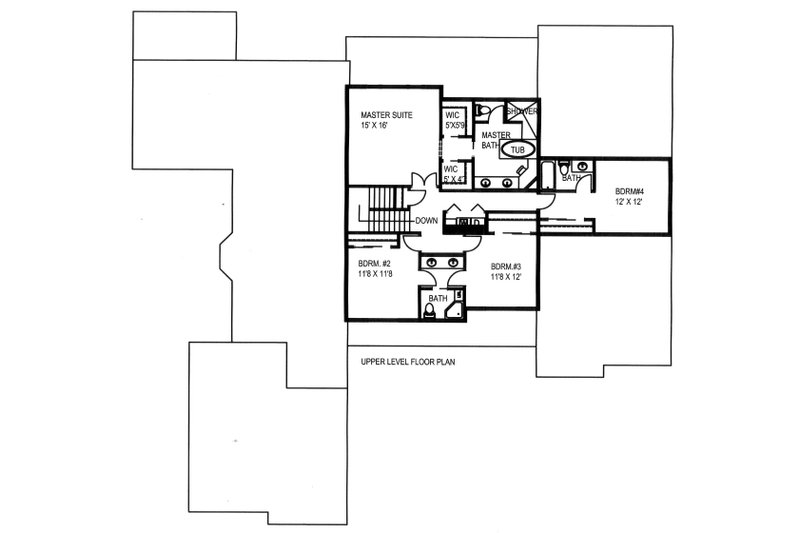 Dream House Plan - Floor Plan - Upper Floor for Craftsman House Plan #117-879 - 5 bed, 4.5 bath