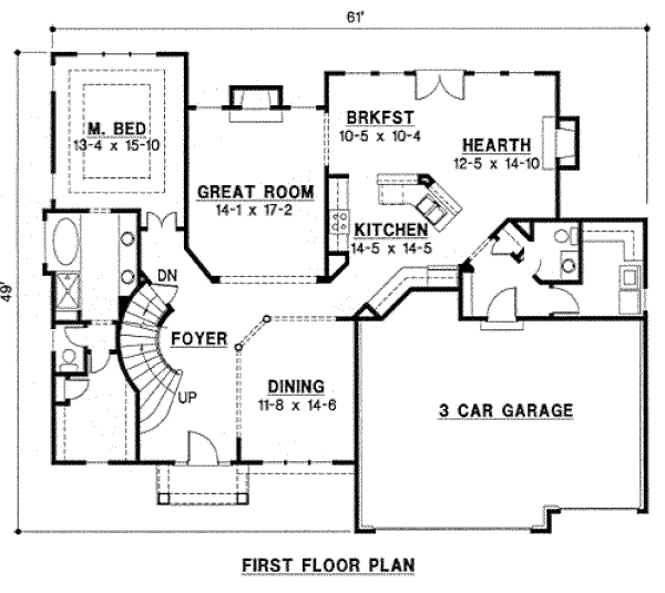 Traditional Floor Plan - Main Floor Plan #67-755