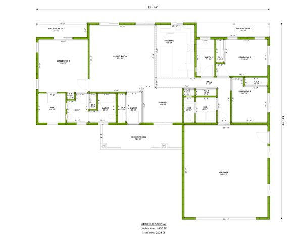 Craftsman Floor Plan - Main Floor Plan #1106-180