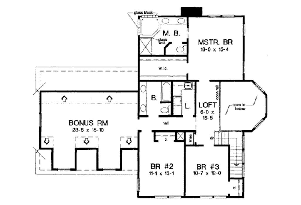 Floor Plan - Upper Floor for Country House Plan #312-636 - 3 bed, 2.5 bath