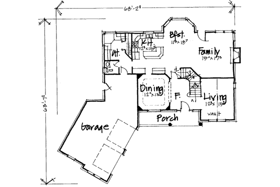 Floor Plan - Main Floor for Traditional House Plan #308-239 - 4 bed, 2.5 bath