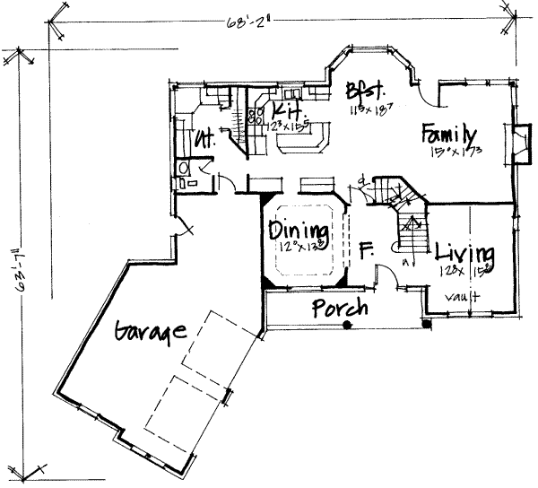 Traditional Floor Plan - Main Floor Plan #308-239