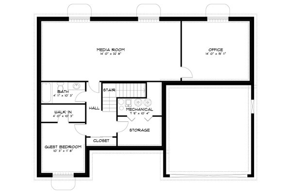 Dream House Plan - Floor Plan - Lower Floor for Traditional House Plan #1060-189 - 5 bed, 3 bath