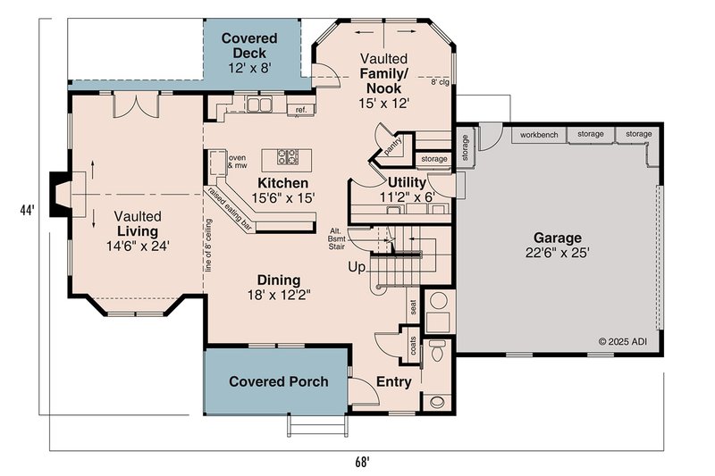 Home Plan - Floor Plan - Main Floor for Traditional House Plan #124-180 - 3 bed, 2.5 bath