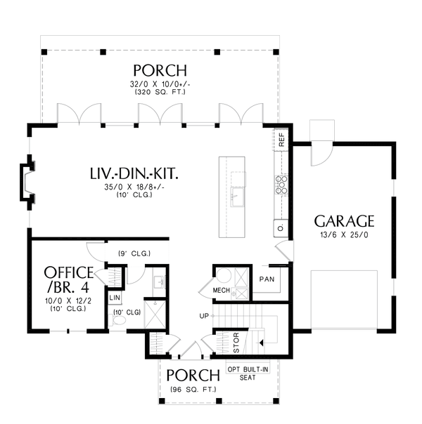 Farmhouse Floor Plan - Main Floor Plan #48-1138