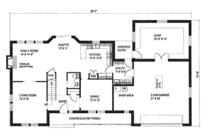 Floor Plan - Main Floor for Traditional House Plan #117-139 - 6 bed, 4 bath