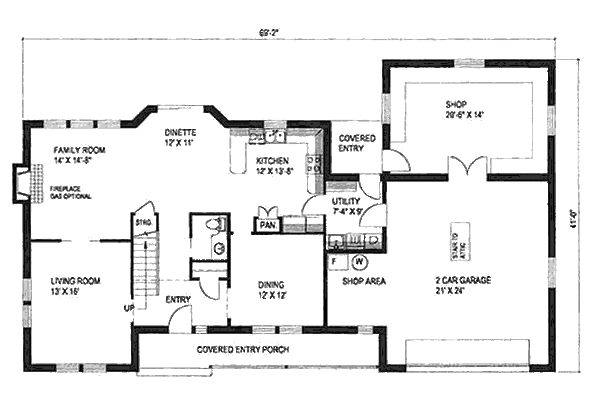 Architectural House Design - Traditional Floor Plan - Main Floor Plan #117-139