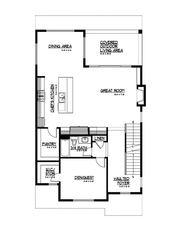 House Plan Design - Craftsman Floor Plan - Main Floor Plan #569-97