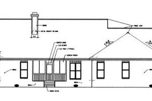 Exterior - Rear Elevation for Ranch House Plan #15-141 - 3 bed, 2 bath