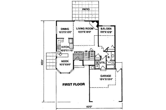 Floor Plan - Main Floor for Traditional House Plan #116-225 - 3 bed, 3 bath