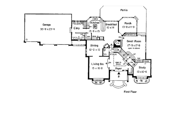 Floor Plan - Main Floor for European House Plan #312-809 - 4 bed, 4.5 bath