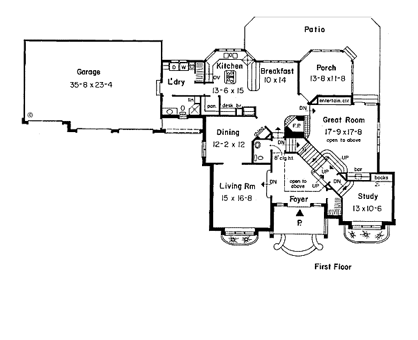 European Floor Plan - Main Floor Plan #312-809
