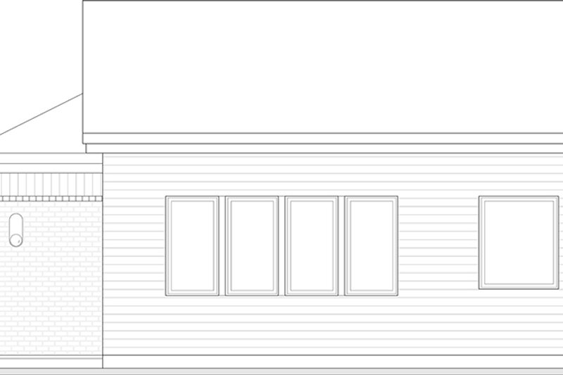 House Blueprint - Exterior - Rear Elevation 1 for Contemporary House Plan #23-2834 - 3 bed, 1 bath