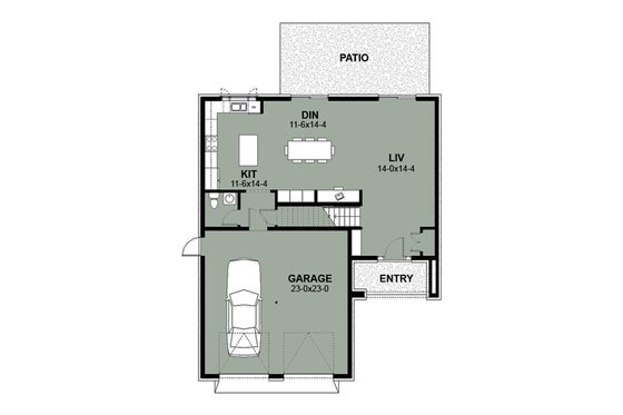 Floor Plan - Main Floor for Traditional House Plan #497-4 - 4 bed, 2.5 bath