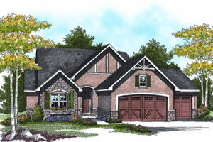 European Exterior - Front Elevation Plan #70-943