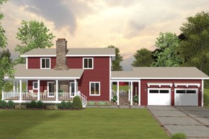 Exterior - Rear Elevation for Modern House Plan #56-723 - 4 bed, 4.5 bath