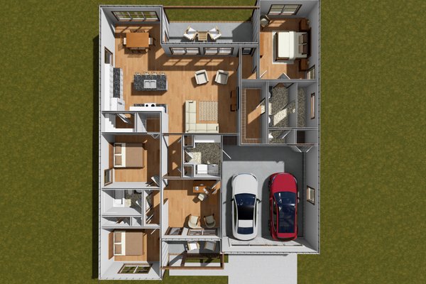House Blueprint - Farmhouse Floor Plan - Main Floor Plan #513-2388
