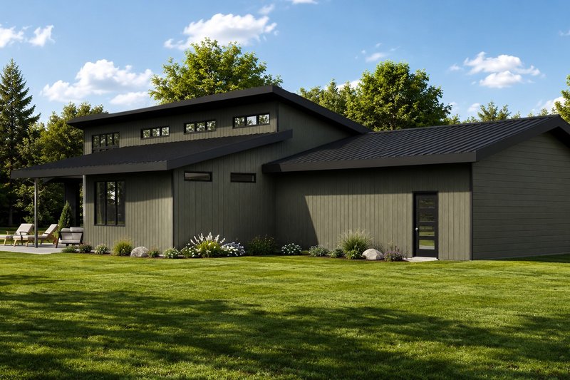 House Blueprint - Exterior - Rear Elevation for Modern House Plan #1064-503 - 3 bed, 3 bath
