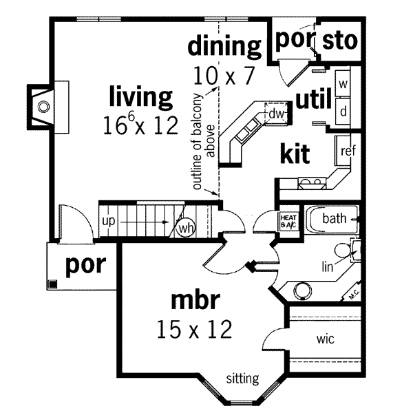 Architectural House Design - European Floor Plan - Main Floor Plan #45-102