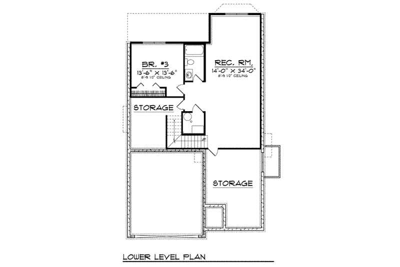 Dream House Plan - Floor Plan - Lower Floor for Traditional House Plan #70-798 - 3 bed, 3 bath