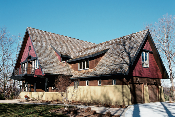 Exterior - Front Elevation for Contemporary House Plan #573-2 - 3 bed, 3 bath