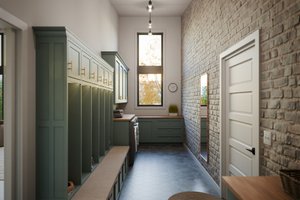 Interior - Entry for Cabin House Plan #1089-54 - 1 bed, 1.5 bath