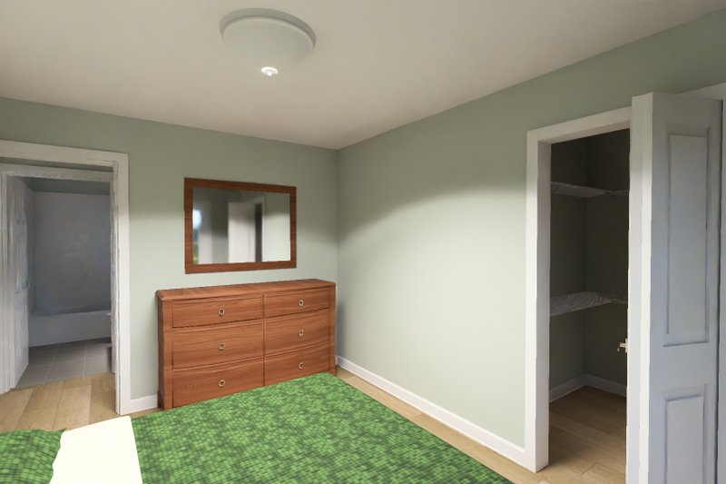 Dream House Plan - Interior - Master Bedroom for Cottage House Plan #513-2434 - 1 bed, 1 bath
