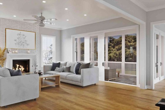 Interior - Family Room 1 for Craftsman House Plan #1079-1 - 4 bed, 3 bath