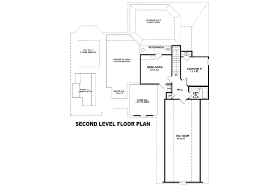 Floor Plan - Upper Floor for European House Plan #81-13824 - 4 bed, 3.5 bath
