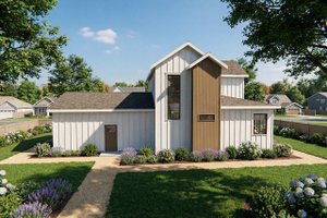 Exterior - Rear Elevation for Farmhouse House Plan #1099-14 - 3 bed, 2 bath