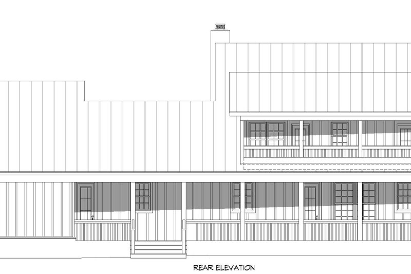 House Plan Design - Exterior - Rear Elevation 1 for Farmhouse House Plan #932-725 - 4 bed, 2.5 bath