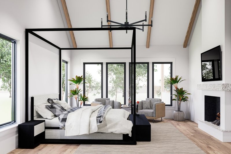 Home Plan - Interior - Master Bedroom for Modern House Plan #1089-18 - 4 bed, 2.5 bath