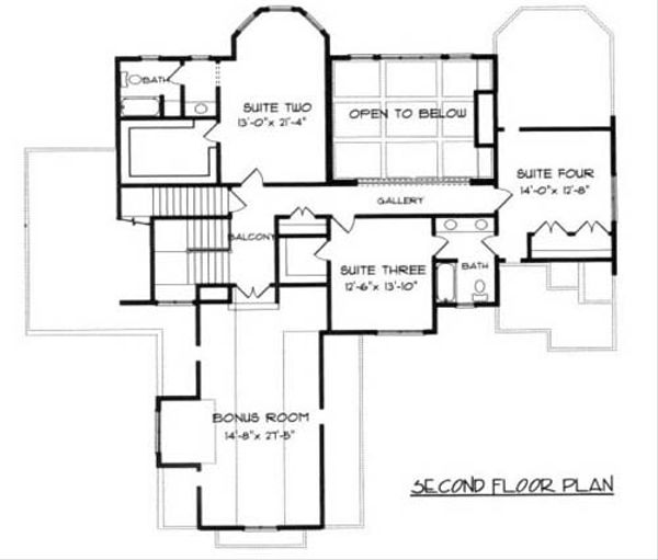 Dream House Plan - Craftsman Floor Plan - Upper Floor Plan #413-115