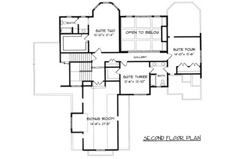 House Plan Design - Floor Plan - Upper Floor for Craftsman House Plan #413-115 - 4 bed, 3 bath