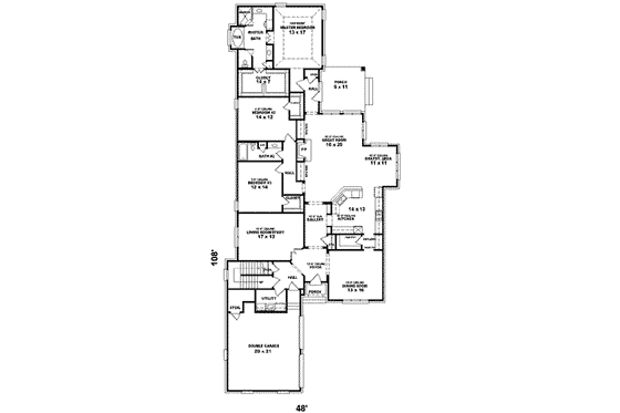 Floor Plan - Main Floor for Traditional House Plan #81-631 - 3 bed, 2 bath