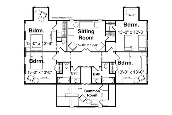 Floor Plan - Upper Floor for Farmhouse House Plan #928-415 - 5 bed, 4 bath