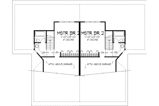 Floor Plan - Upper Floor for Contemporary House Plan #320-321 - 2 bed, 2 bath