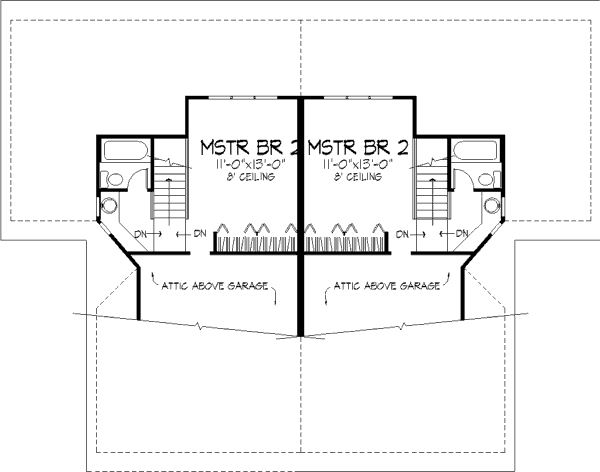 Contemporary Floor Plan - Upper Floor Plan #320-321