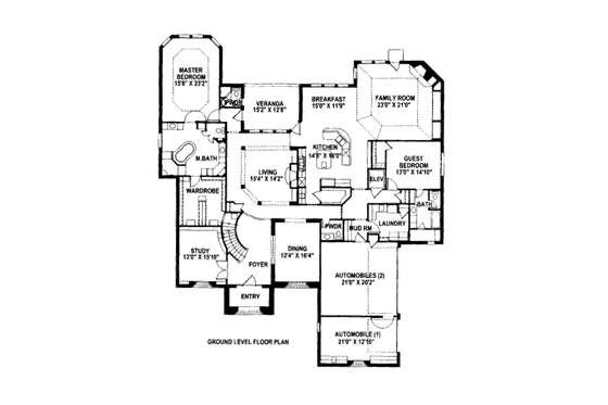 Floor Plan - Main Floor for European House Plan #141-341 - 5 bed, 6.5 bath