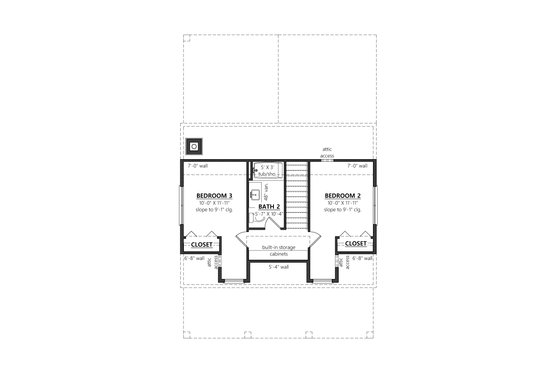 Floor Plan - Upper Floor for Craftsman House Plan #1094-17 - 3 bed, 2.5 bath